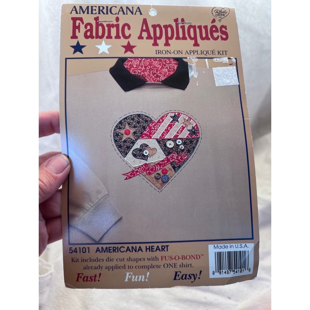 Americana Unisex Whats New Fabric Applique Kit OS Red White Blue 54101